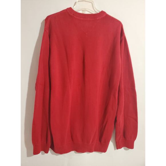 Tommy Hilfiger VTG Y2K Knit Crewneck Sweater Mens Size XL Ribbed Cotton Red - Picture 2 of 7